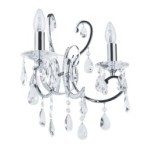 Sieninis šviestuvas Barocco Chrome 2xE14 Juoda (MB72709-2A)