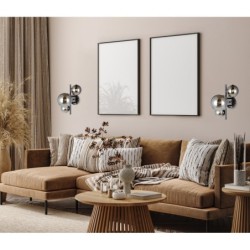 Sieninis šviestuvas Canello 3xG9 Juoda Chromo (WL-406007-3A-BCR)