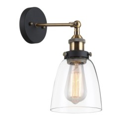 Sieninis šviestuvas Francis 1xE27 Aukso Juoda (MBM-2563/1 GD+CL)