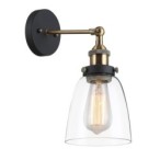 Sieninis šviestuvas Francis 1xE27 Aukso Juoda (MBM-2563/1 GD+CL)