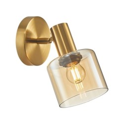 Sieninis šviestuvas Santia 1xE27 Žalvario (WL-65342-1 BRO+AMBER)