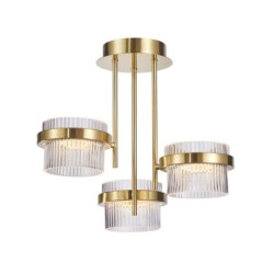 Lubinis šviestuvas Tiara LED 24W 3000K Smėlio Šlifuota Aukso Su Spindinti (PND-77362-3-24W-GD)