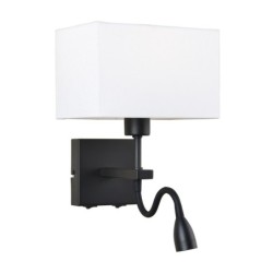 Sieninis šviestuvas Norte LED integruota ir E27 63W 3000K Matinė Juoda (WL-1122-2-BL-BM-RC-WH)