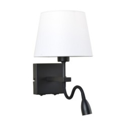 Sieninis šviestuvas Norte LED integruota ir E27 63W 3000K Matinė Juoda (WL-1122-2-BL-BM-RO-WH)