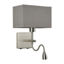 Sieninis šviestuvas Norte LED integruota ir E27 63W 3000K Nikelio (WL-1122-2-BL-SN-RC-GR)