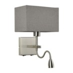Sieninis šviestuvas Norte LED integruota ir E27 63W 3000K Nikelio (WL-1122-2-BL-SN-RC-GR)