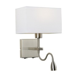 Sieninis šviestuvas Norte LED integruota ir E27 63W 3000K Nikelio (WL-1122-2-BL-SN-RC-WH)
