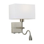 Sieninis šviestuvas Norte LED integruota ir E27 63W 3000K Nikelio (WL-1122-2-BL-SN-RC-WH)