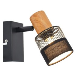 Sieninis šviestuvas Coletta Keičiama LED E14 4W Juoda Medžio (SPL-90110-1)