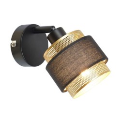 Sieninis šviestuvas Renez Keičiama LED E14 4W Juoda Aukso Audinio (SPL-95820-1)