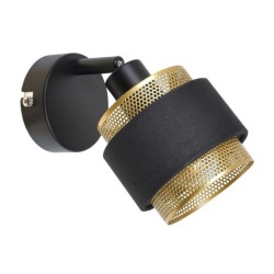 Sieninis šviestuvas Renez Keičiama LED E14 4W Juoda Aukso Audinio (SPL-95820-1)