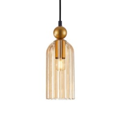 Pakabinamas šviestuvas Narisa 1xE27 Gintaro Aukso (PND-74839-1-GD-AMB)