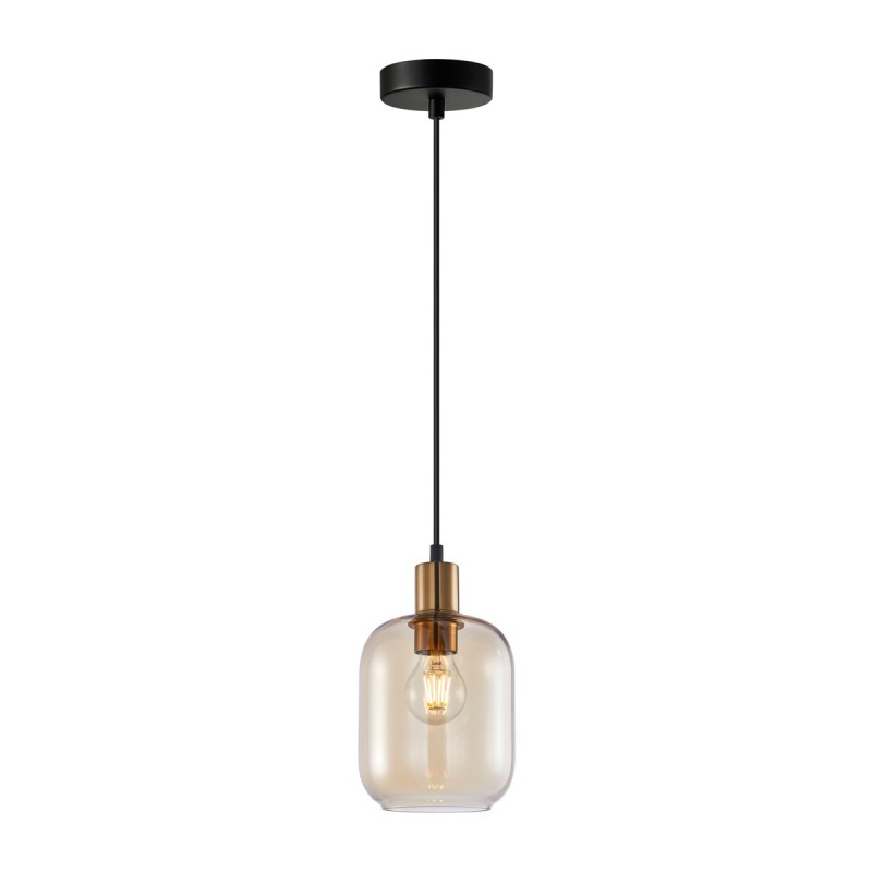 Pakabinamas šviestuvas Norlis 1xE27 Aukso Juoda (PND-54738A-1-BRO-AMB)