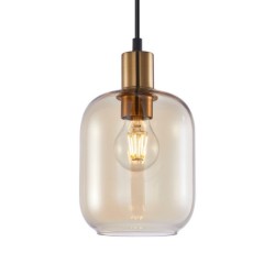 Pakabinamas šviestuvas Norlis 1xE27 Aukso Juoda (PND-54738A-1-BRO-AMB)