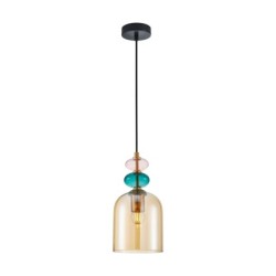Pakabinamas šviestuvas Busco 1xE27 Aukso Juoda (PND-30263-1B-BRO-AMB)