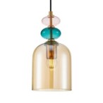 Pakabinamas šviestuvas Busco 1xE27 Aukso Juoda (PND-30263-1B-BRO-AMB)