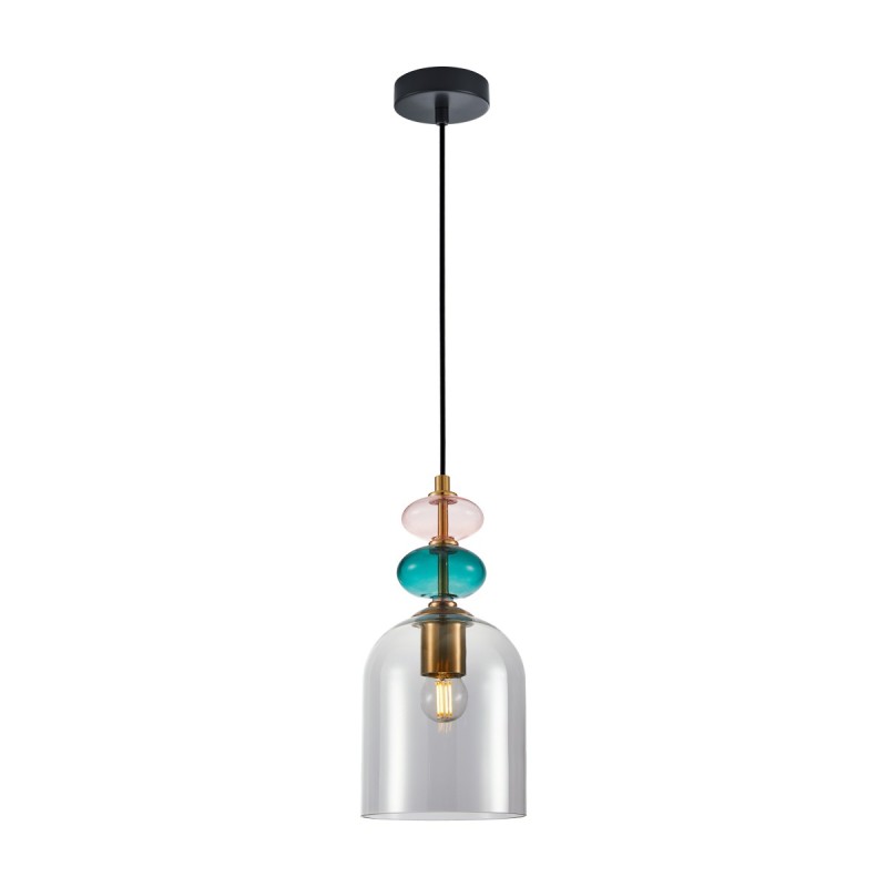 Pakabinamas šviestuvas Busco 1xE27 Aukso Juoda (PND-30263-1B-BRO-SG)