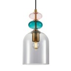 Pakabinamas šviestuvas Busco 1xE27 Aukso Juoda (PND-30263-1B-BRO-SG)