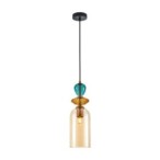 Pakabinamas šviestuvas Busco 1xE27 Aukso Juoda (PND-30263-1C-BRO-AMB)