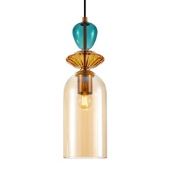 Pakabinamas šviestuvas Busco 1xE27 Aukso Juoda (PND-30263-1C-BRO-AMB)