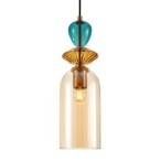 Pakabinamas šviestuvas Busco 1xE27 Aukso Juoda (PND-30263-1C-BRO-AMB)