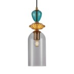 Pakabinamas šviestuvas Busco 1xE27 Aukso Juoda (PND-30263-1C-BRO-SG)