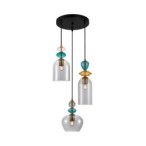 Pakabinamas šviestuvas Busco 3xE27 Aukso Juoda (PND-30263-3A-BRO-SG)