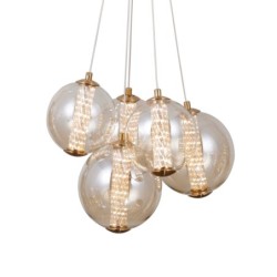 Pakabinamas šviestuvas Butero LED 20W 3000K Aukso (PND-34359-5-HBR-AMB)