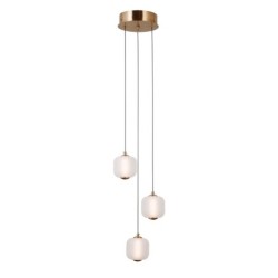 Pakabinamas šviestuvas Ganti LED 8W 3000K Aukso (PND-34362-3-HBR-OPAL)