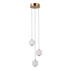 Pakabinamas šviestuvas Ganti LED 8W 3000K Aukso (PND-34362-3-HBR-OPAL)