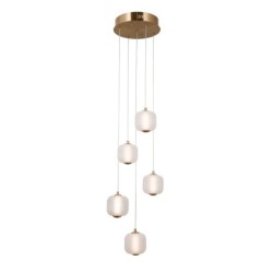 Pakabinamas šviestuvas Ganti LED 12W 3000K Aukso (PND-34362-5-HBR-OPAL)