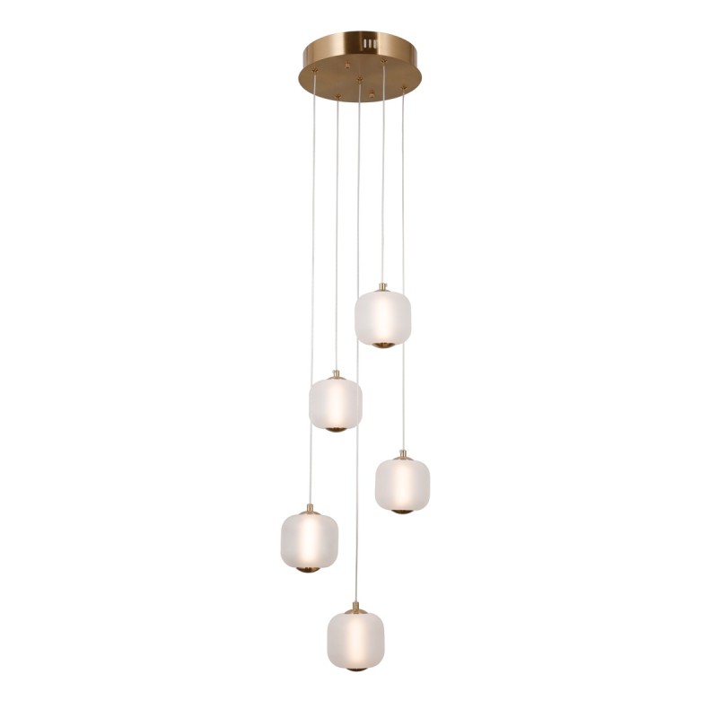 Pakabinamas šviestuvas Ganti LED 12W 3000K Aukso (PND-34362-5-HBR-OPAL)