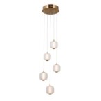 Pakabinamas šviestuvas Ganti LED 12W 3000K Aukso (PND-34362-5-HBR-OPAL)