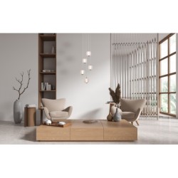 Pakabinamas šviestuvas Ganti LED 12W 3000K Aukso (PND-34362-5-HBR-OPAL)