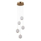 Pakabinamas šviestuvas Ganti LED 12W 3000K Aukso (PND-34362-5-HBR-OPAL)