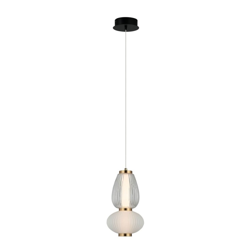Pakabinamas šviestuvas Gastel LED 8W 3000K Juoda Balta Skaidri (PND-74937-2-BK)