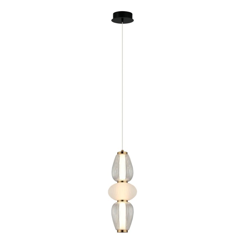 Pakabinamas šviestuvas Gastel LED 16W 3000K Juoda Balta Skaidri (PND-74937-3-BK)