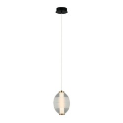 Pakabinamas šviestuvas Rinot LED 8W 3000K Juoda Balta Skaidri (PND-45372-1-WH-CL)