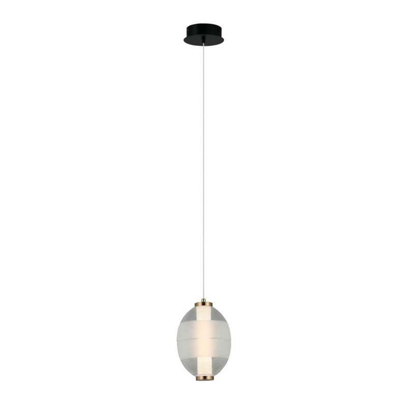 Pakabinamas šviestuvas Rinot LED 8W 3000K Juoda Balta Skaidri (PND-45372-1-WH-CL)