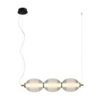 Pakabinamas šviestuvas Rinot LED 22W 3000K Juoda Balta Skaidri (PND-45372-3-WH-CL)
