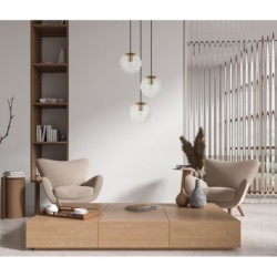 Pakabinamas šviestuvas Sarpo 3xE27 Žalvario (PND-58867-3S-BK-BRO)