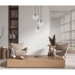 Pakabinamas šviestuvas Sarpo 3xE27 Žalvario (PND-58867-3S-BK-BRO)