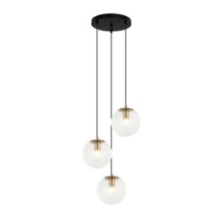 Pakabinamas šviestuvas Sarpo 3xE27 Žalvario (PND-58867-3S-BK-BRO)