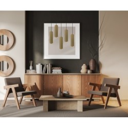 Pakabinamas šviestuvas Tecno 1xGU10 Aukso (PND-37492-1-GD)
