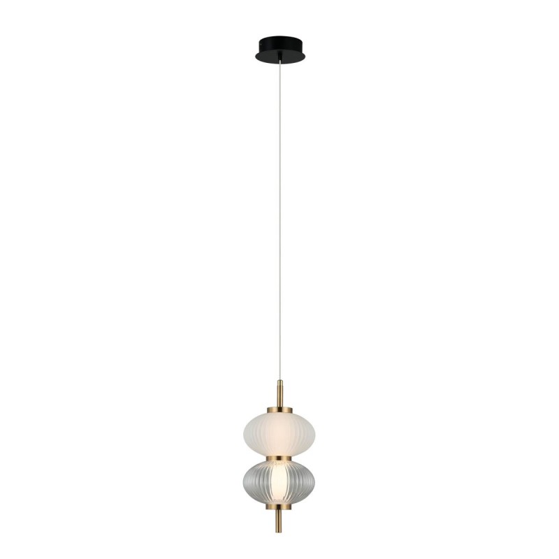 Pakabinamas šviestuvas Testa LED 8W 3000K Juoda Balta Skaidri (PND-84938-2-BK)