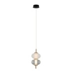 Pakabinamas šviestuvas Testa LED 8W 3000K Juoda Balta Skaidri (PND-84938-2-BK)