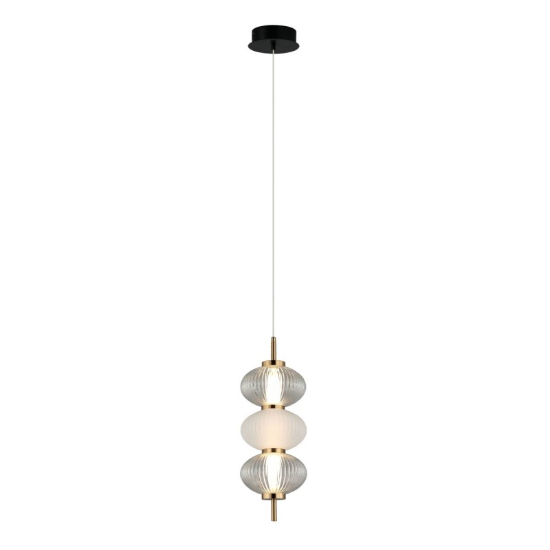 Pakabinamas šviestuvas Testa LED 12W 3000K Juoda Balta Skaidri (PND-84938-3-BK)