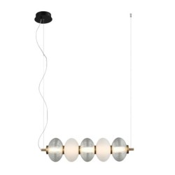 Pakabinamas šviestuvas Testa LED 19W 3000K Juoda Balta Skaidri (PND-84938-4-BK)