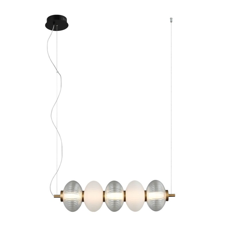 Pakabinamas šviestuvas Testa LED 19W 3000K Juoda Balta Skaidri (PND-84938-4-BK)