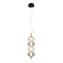 Pakabinamas šviestuvas Testa LED 16W 3000K Juoda Balta Skaidri (PND-84938-4V-BK)